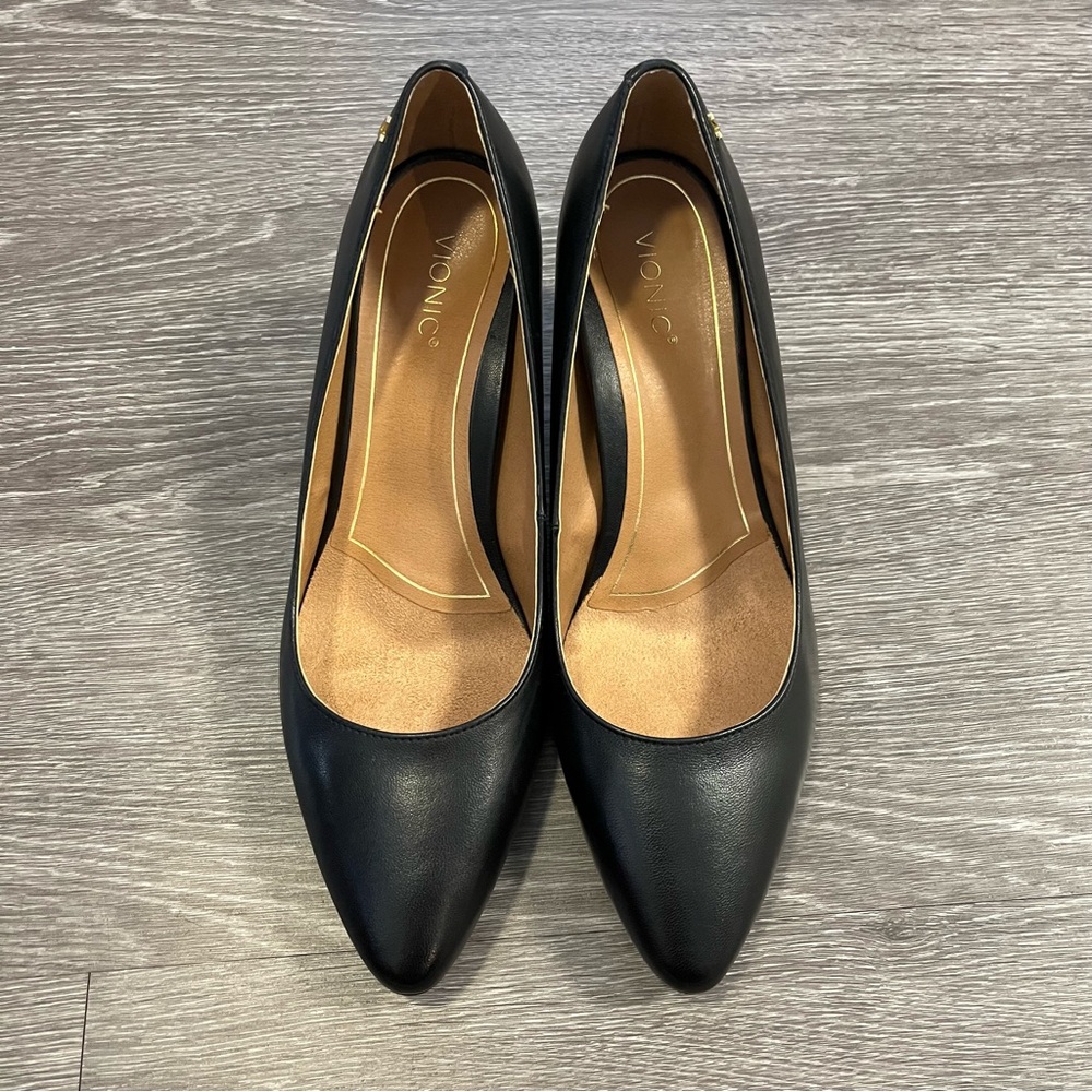Vionic Women Madison Mia Black Pump Size 10 Block Heel Classic Capsule - Picture 2 of 10